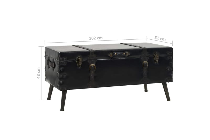 Sofabord Mdf Og Stål 102 X 51 X 48 Cm - Sort - Møbler - Borde - Sofabord