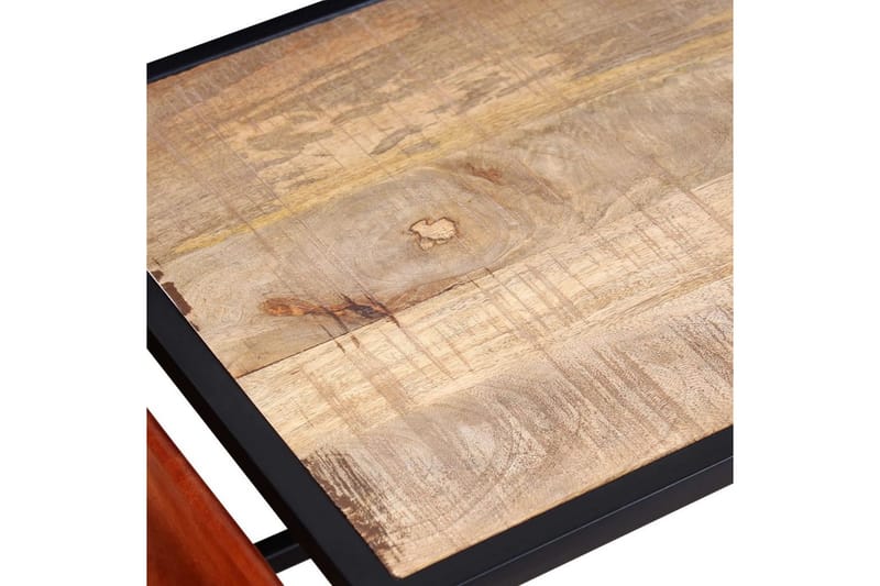 Sofabord Med Ægte Læder Magasinholder 110X50X45 Cm - Brun - Møbler - Borde - Sofabord