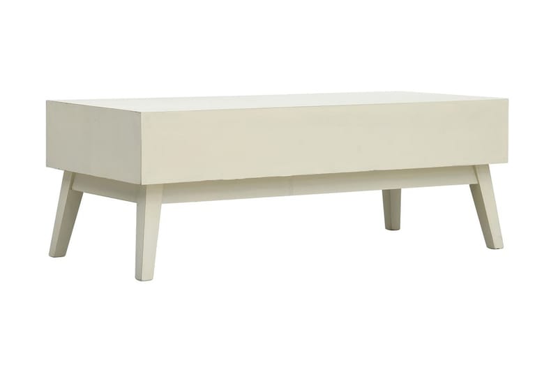 Sofabord Med 2 Skuffer 110x50x40cm Træ Udskåret Design Grå - Møbler - Borde - Sofabord