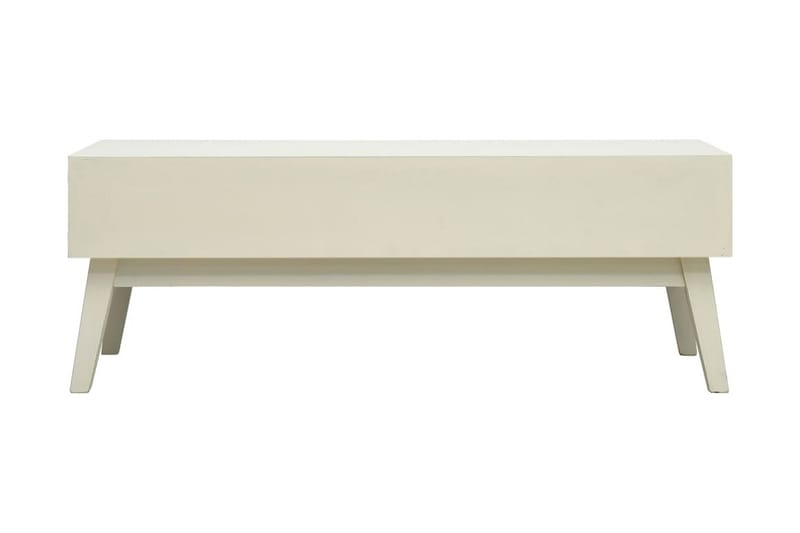 Sofabord Med 2 Skuffer 110x50x40cm Træ Udskåret Design Grå - Møbler - Borde - Sofabord