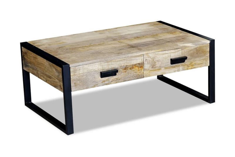 Sofabord Med 2 Skuffer Massivt Mangotræ 100X60X40 Cm - Brun - Møbler - Borde - Sofabord