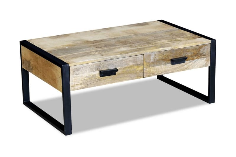 Sofabord Med 2 Skuffer Massivt Mangotræ 100X60X40 Cm - Brun - Møbler - Borde - Sofabord