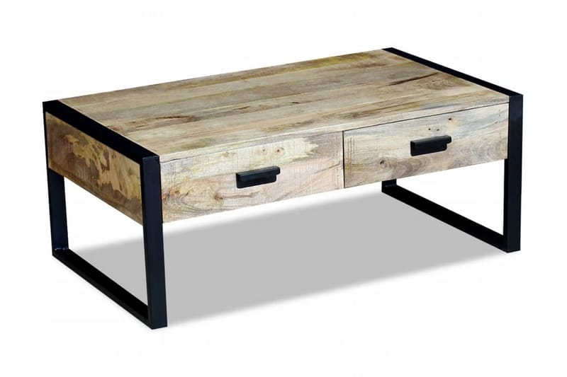 Sofabord Med 2 Skuffer Massivt Mangotræ 100X60X40 Cm - Brun - Møbler - Borde - Sofabord