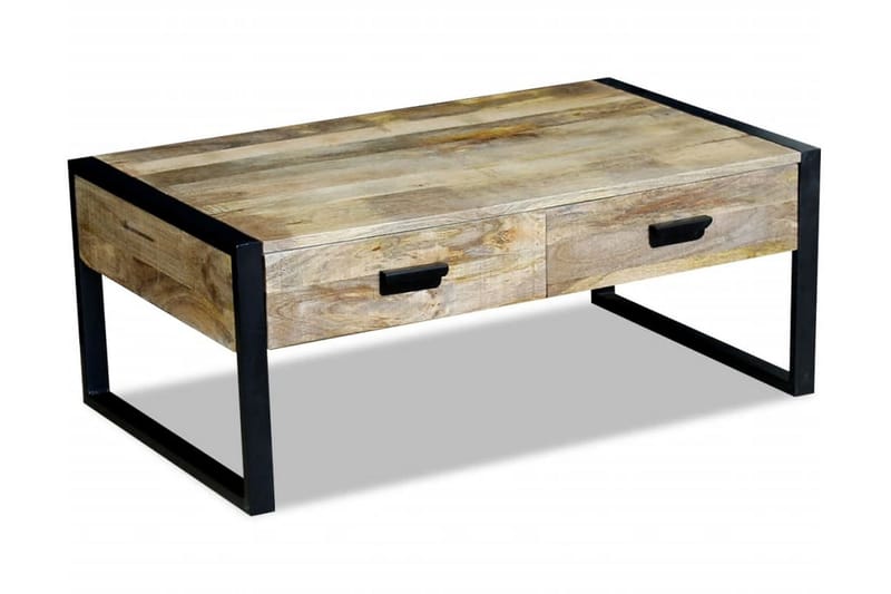 Sofabord Med 2 Skuffer Massivt Mangotræ 100X60X40 Cm - Brun - Møbler - Borde - Sofabord