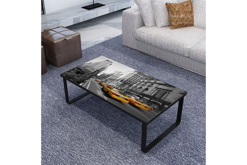 Sofabord Med Glasbordplade Rektangulært - Flerfarvet - Sofabord