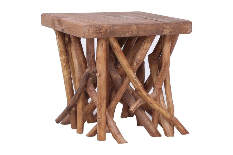 sofabord med naturgrene 40 x 40 x 40 cm massivt træ - Brun - Møbler - Borde - Sofabord