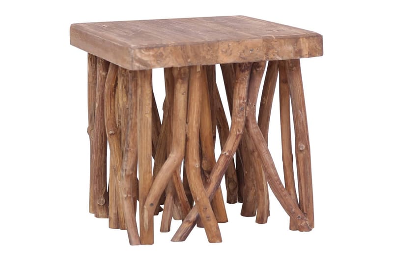 sofabord med naturgrene 40 x 40 x 40 cm massivt træ - Brun - Møbler - Borde - Sofabord