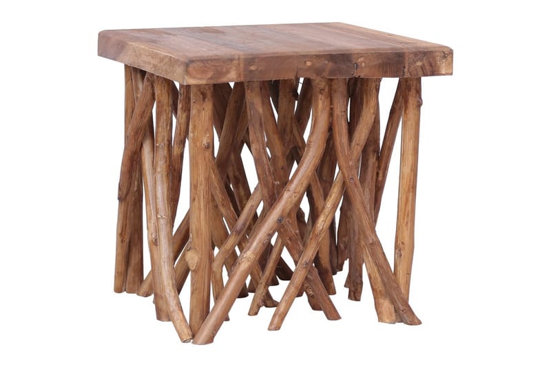 sofabord med naturgrene 40 x 40 x 40 cm massivt træ - Brun - Møbler - Borde - Sofabord