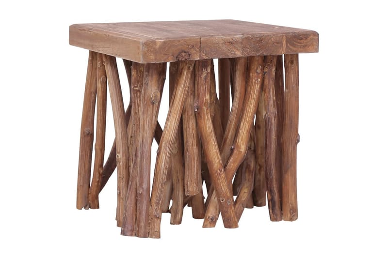 sofabord med naturgrene 40 x 40 x 40 cm massivt træ - Brun - Møbler - Borde - Sofabord