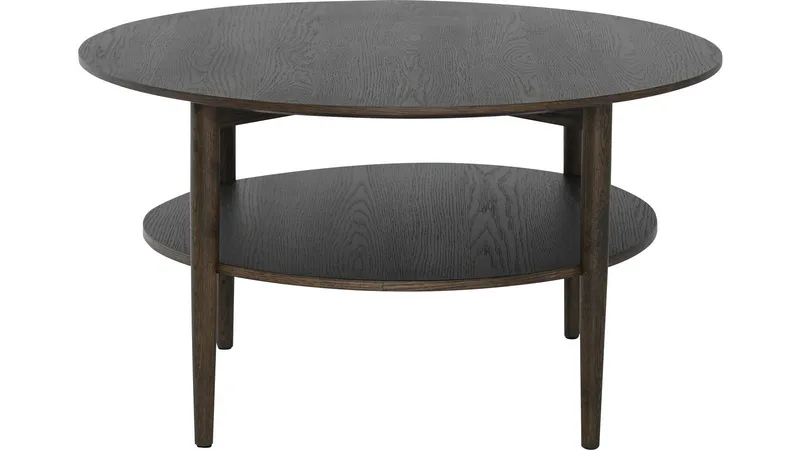 Sofabord Ravik med Hylde Ø90 cm - Brun - Møbler - Borde - Sofabord - Sofabord med opbevaring