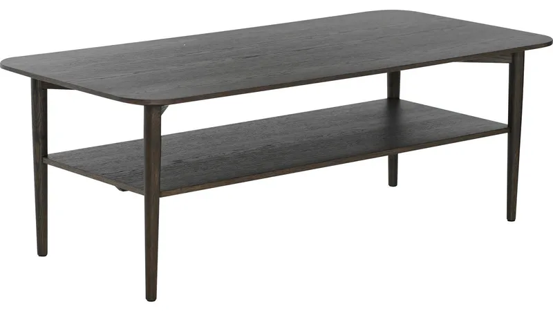 Sofabord Ravik med Hylde 135x65 cm, Brunlakeret