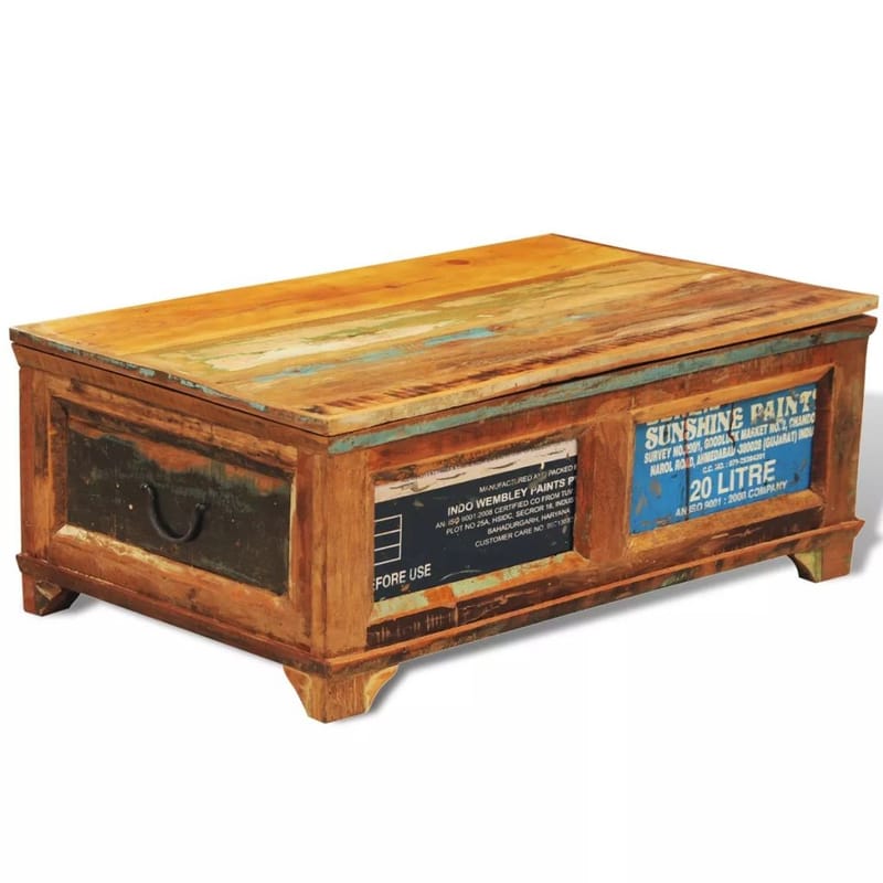 Sofabord Med Opbevaringsplads Vintagestil Genanvendt Træ - Brun - Sofabord