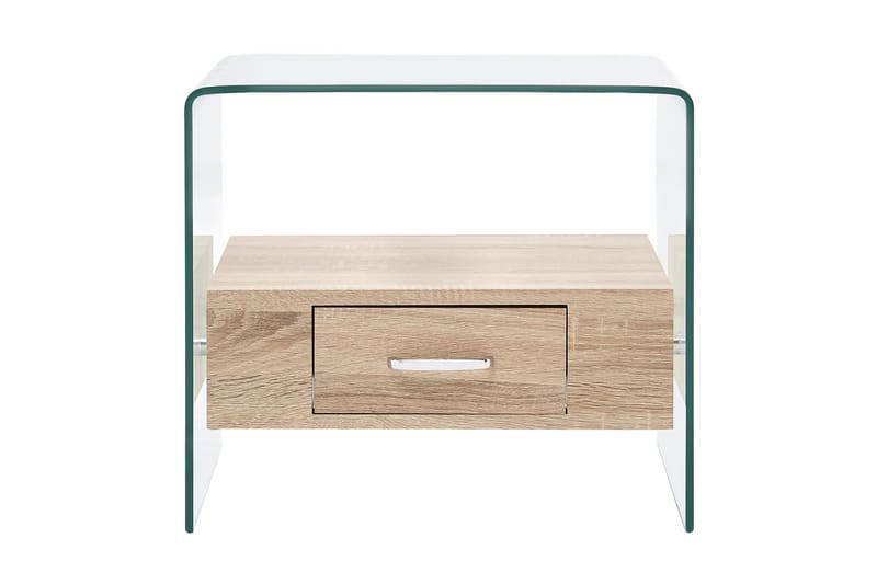sofabord med skuffe 50 x 50 x 45 cm hærdet glas - Møbler - Borde - Sofabord
