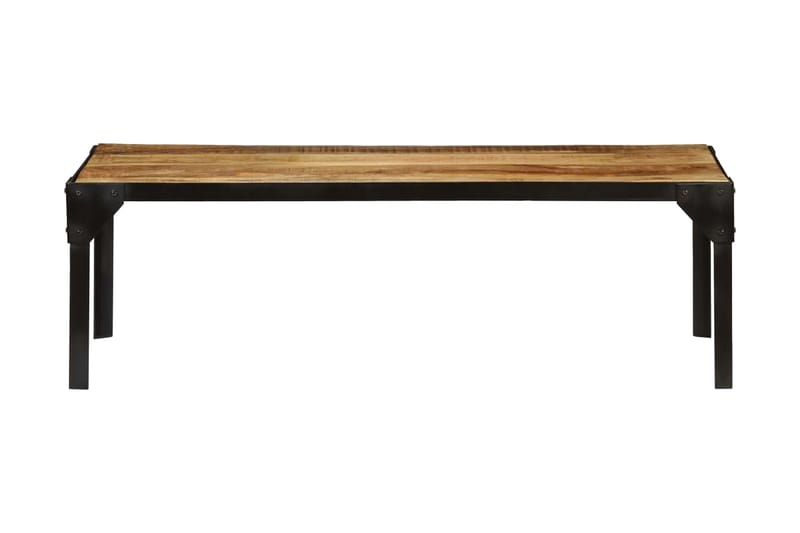Sofabord Ovalt 110 Cm Massivt Ru Mangotræ Og Stål - Hvid - Møbler - Borde - Sofabord