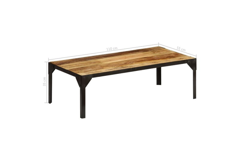 Sofabord Ovalt 110 Cm Massivt Ru Mangotræ Og Stål - Hvid - Møbler - Borde - Sofabord