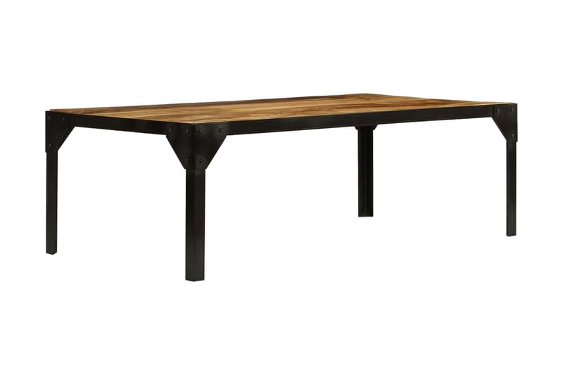 Sofabord Ovalt 110 Cm Massivt Ru Mangotræ Og Stål - Hvid - Møbler - Borde - Sofabord
