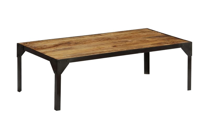 Sofabord Ovalt 110 Cm Massivt Ru Mangotræ Og Stål - Hvid - Møbler - Borde - Sofabord