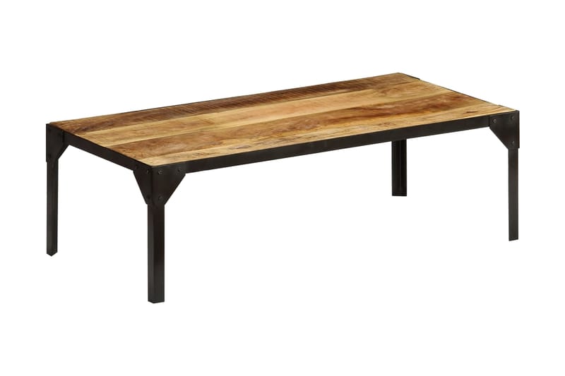 Sofabord Ovalt 110 Cm Massivt Ru Mangotræ Og Stål - Hvid - Møbler - Borde - Sofabord