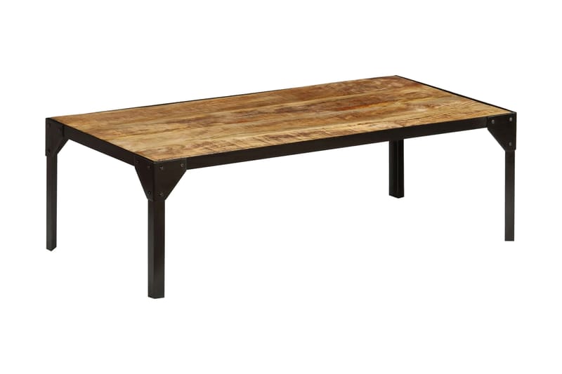 Sofabord Ovalt 110 Cm Massivt Ru Mangotræ Og Stål - Hvid - Møbler - Borde - Sofabord
