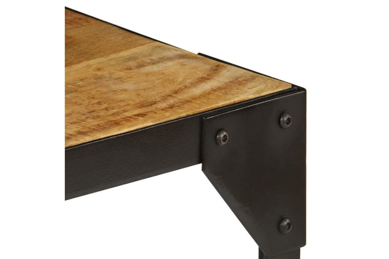 Sofabord Ovalt 110 Cm Massivt Ru Mangotræ Og Stål - Hvid - Møbler - Borde - Sofabord