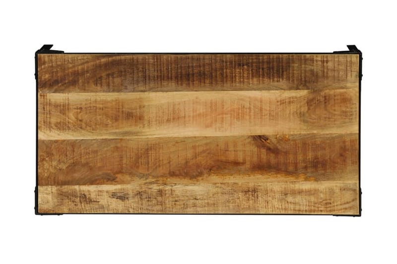 Sofabord Ovalt 110 Cm Massivt Ru Mangotræ Og Stål - Hvid - Møbler - Borde - Sofabord