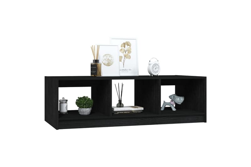 sofabord Sort 110 x 50 x 34 cm massivt fyrretræ - Sort - Møbler - Borde - Sofabord