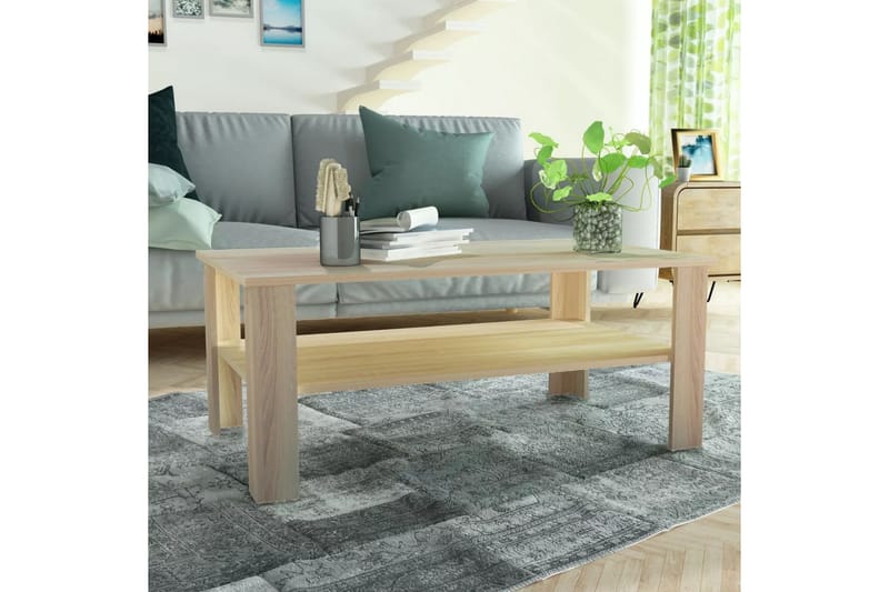 Sofabord Spånplade 100 X 59 X 42 Cm Egetræ - Brun - Møbler - Borde - Sofabord