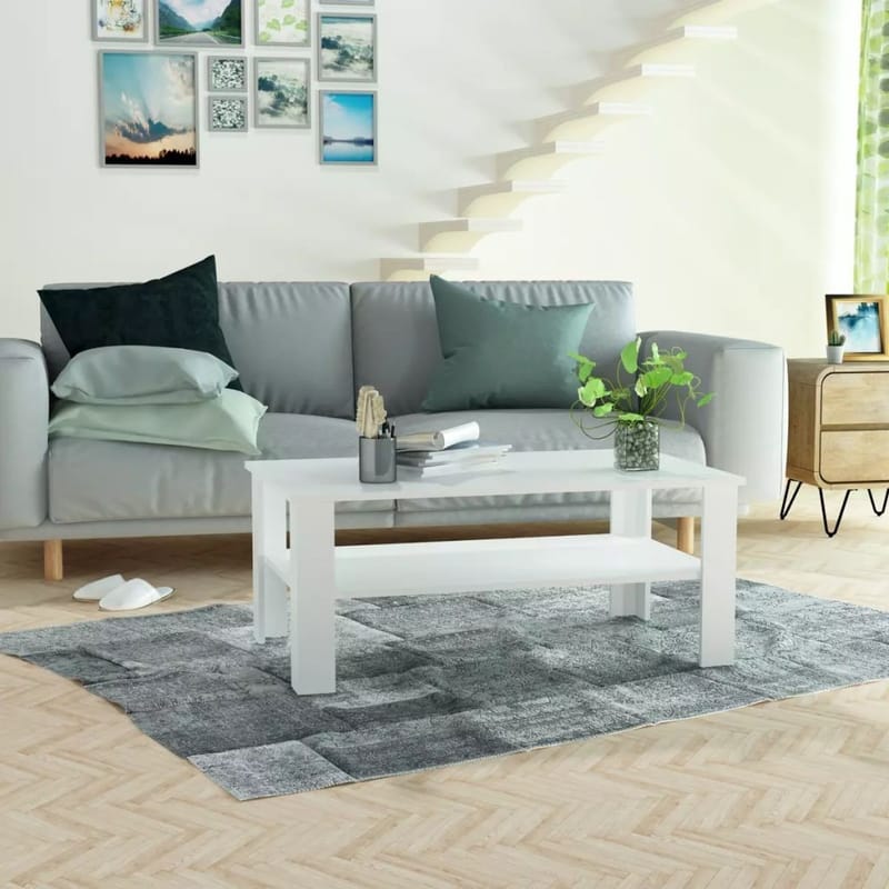 Sofabord Spånplade 100 X 59 X 42 Cm Hvid - Hvid - Møbler - Borde - Sofabord