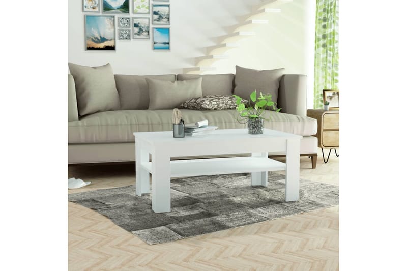 Sofabord Spånplade 110 X 65 X 48 Cm Hvid - Hvid - Møbler - Borde - Sofabord