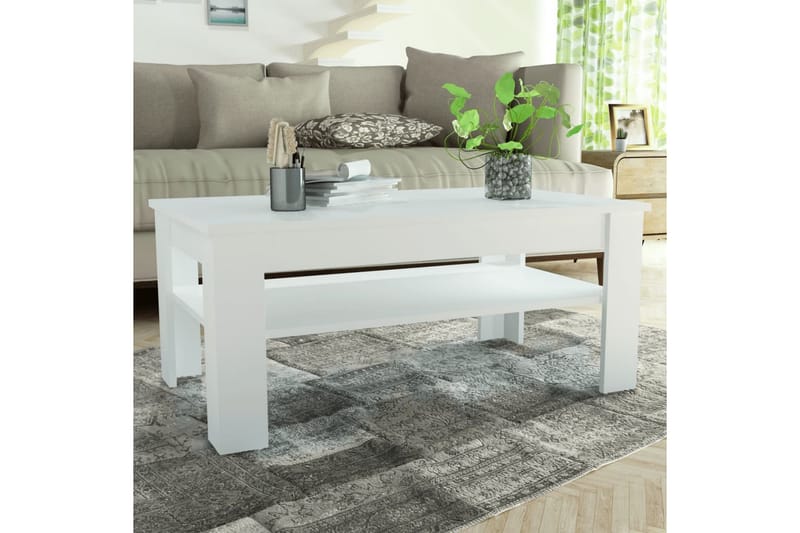 Sofabord Spånplade 110 X 65 X 48 Cm Hvid - Hvid - Møbler - Borde - Sofabord