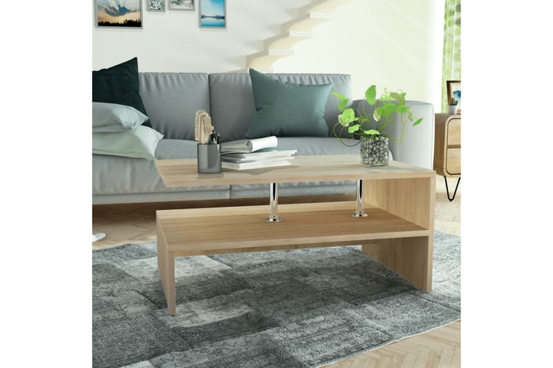 Sofabord Spånplade 90 X 59 X 42 Cm Egetræ - Brun - Møbler - Borde - Sofabord