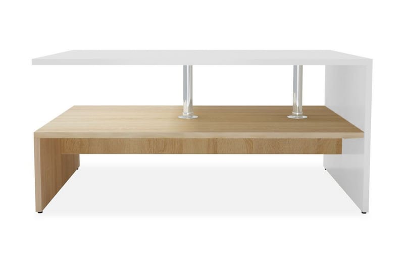 Sofabord Spånplade 90 X 59 X 42 Cm Egetræ Og Hvid - Hvid - Møbler - Borde - Sofabord