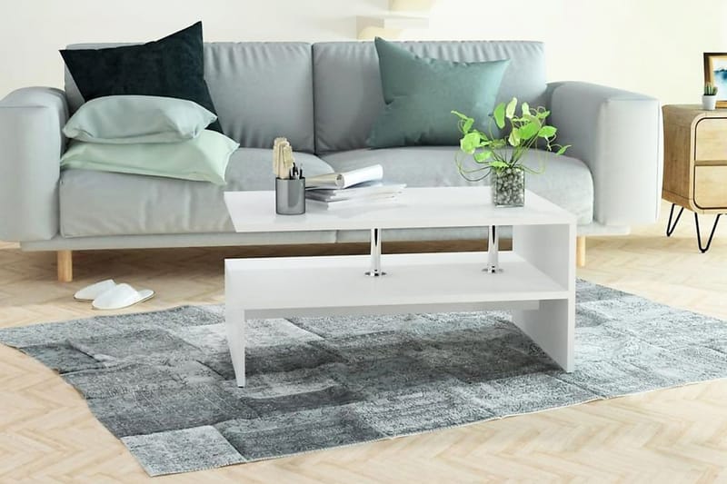 Sofabord Spånplade 90 X 59 X 42 Cm Hvid - Hvid - Møbler - Borde - Sofabord