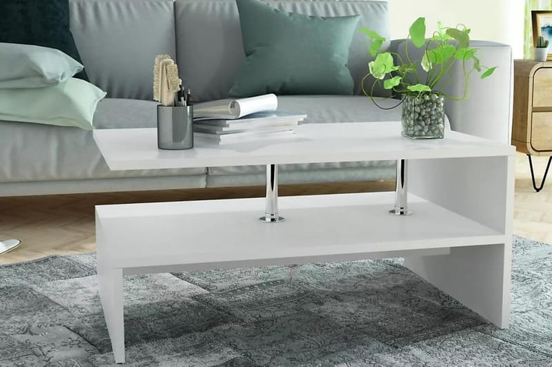 Sofabord Spånplade 90 X 59 X 42 Cm Hvid - Hvid - Møbler - Borde - Sofabord