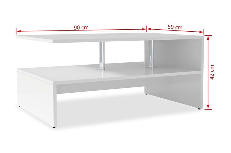 Sofabord Spånplade 90 X 59 X 42 Cm Hvid - Hvid - Møbler - Borde - Sofabord