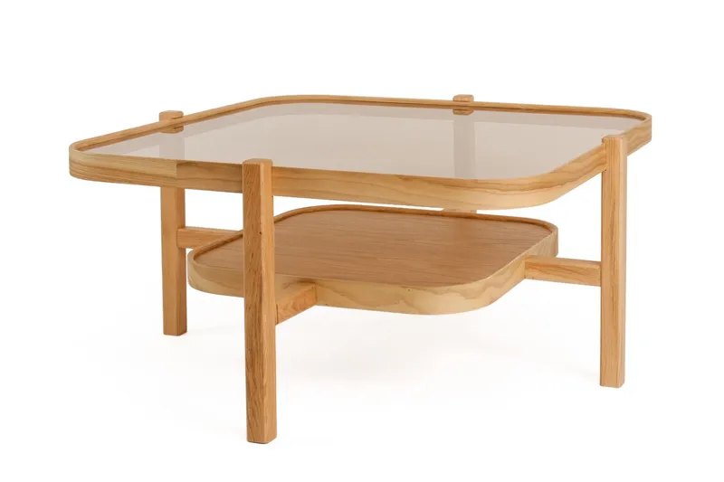 Sofabord Wallxpert Olimpus (90 x 48 x 90 cm) Eg Transparent - Eg - Møbler - Borde - Sofabord