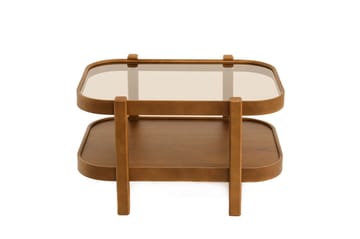 Sofabord Wallxpert Togg (70 x 40 x 50 cm) Valnød Transparent - Valnød - Møbler - Borde - Sofabord