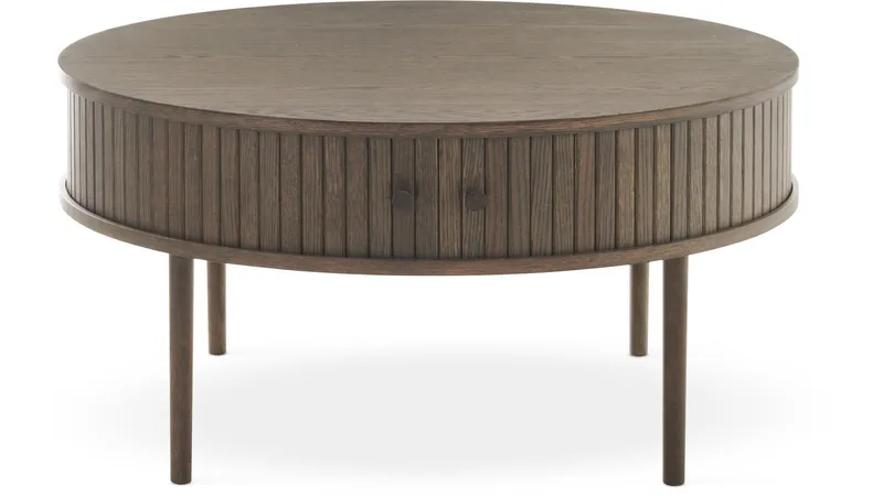 Sofabord Yngvar Ø90 cm, Brun Belfort-finish