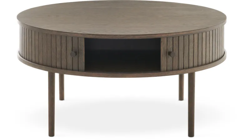 Sofabord Yngvar Ø90 cm - Brun Belfort-finish - Møbler - Borde - Sofabord
