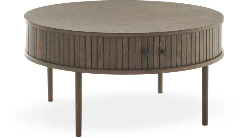 Sofabord Yngvar Ø90 cm - Brun Belfort-finish - Møbler - Borde - Sofabord