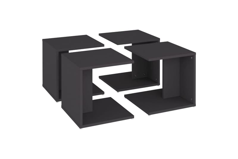 sofaborde 4 dele 33x33x33 cm spånplade grå - Grå - Sofabord