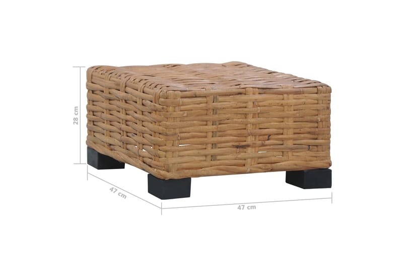 sofaborde 47 x 47 x 28 cm naturlig rattan - Brun - Sofabord