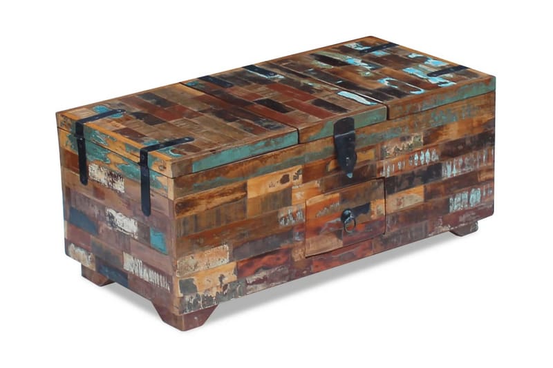 Sofabord/Kiste I Massivt Genbrugstræ 80X40X35 Cm - Brun - Møbler - Borde - Sofabord