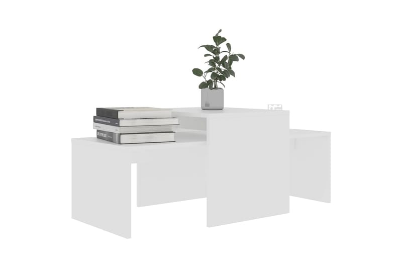 Sofabordssæt 100X48X40 cm Spånplade Hvid - Møbler - Borde - Sofabord