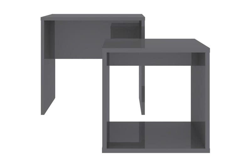 Sofabordssæt 48X30X45 cm Spånplade Grå Höjglans - Sofabord