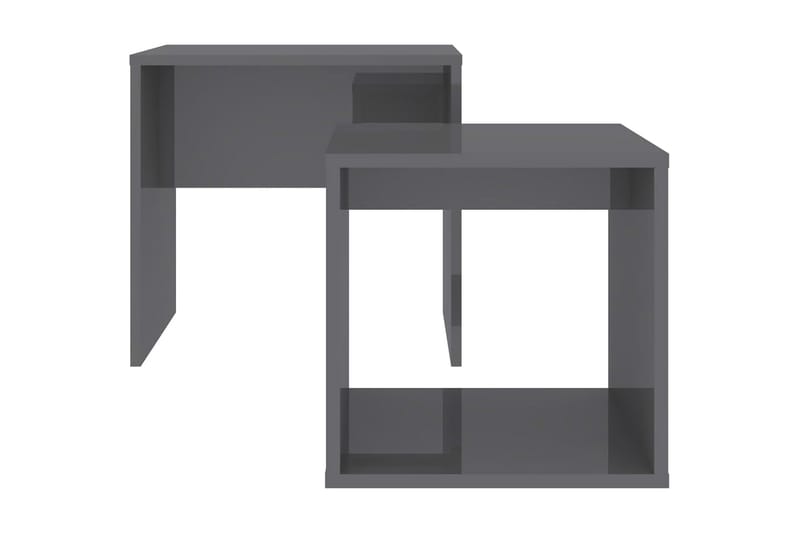 Sofabordssæt 48X30X45 cm Spånplade Grå Höjglans - Møbler - Borde - Sofabord