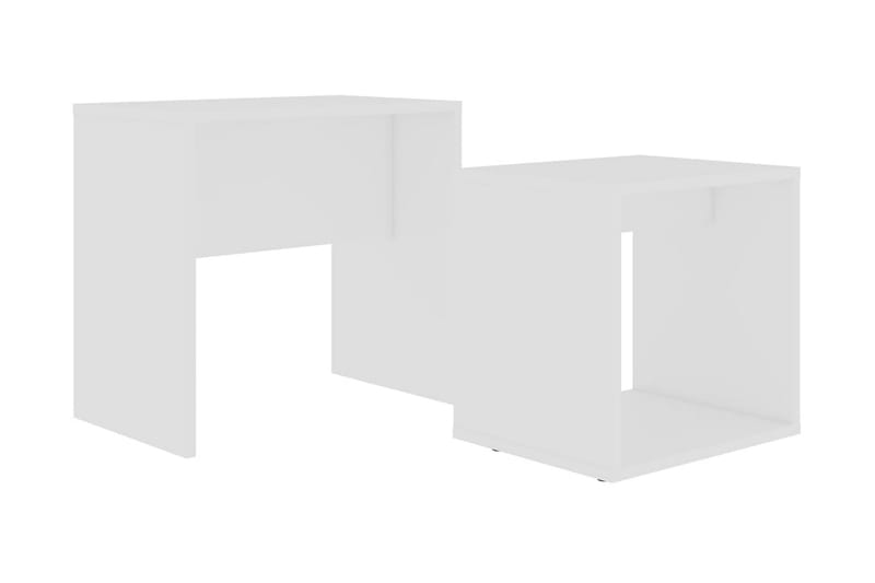 Sofabordssæt 48X30X45 cm Spånplade Hvid Höjglans - Sofabord