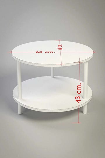 Sofabordssæt Hanah Home Peka Set Pro (Ø60 x H43 cm) Hvid - Hvid - Møbler - Borde - Sofabord