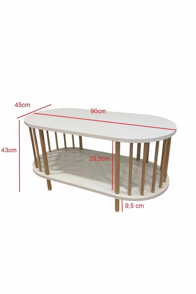 Sofabordssæt Hanah Home Peka Set (90 x 43 x 45 cm) Hvid - Hvid - Møbler - Borde - Sofabord