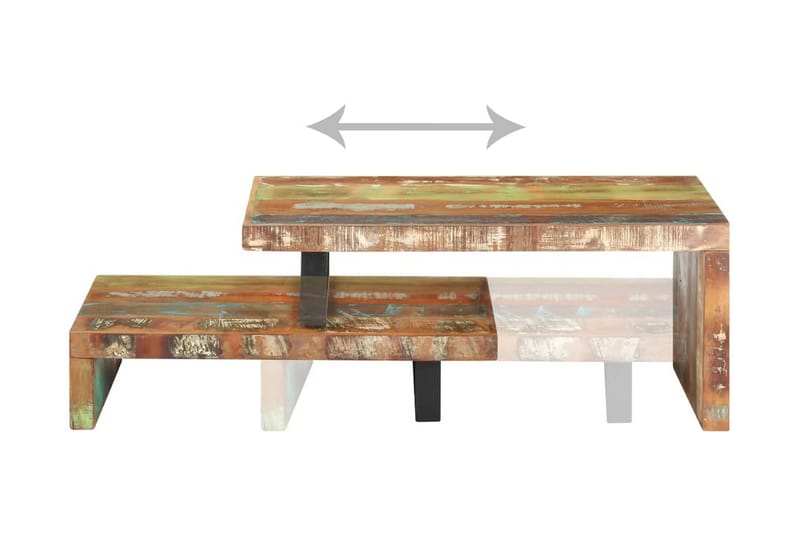 Sofabordssæt i 2 dele massivt genbrugstræ - Sofabord